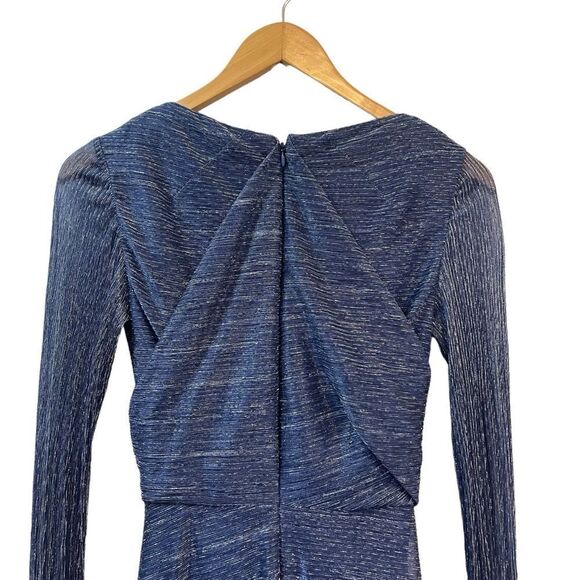 TALBOT RUNHOF Pokario23 Electric Blue Metallic Voile Gown in Size US4 - Picture 11 of 13